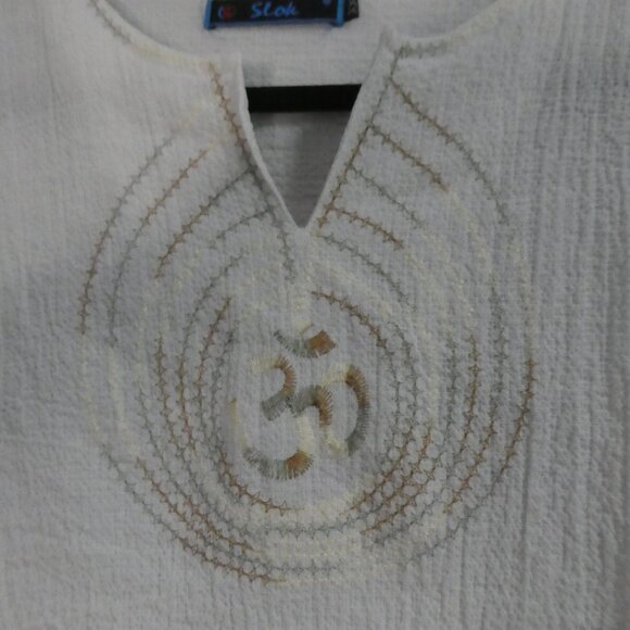 SLOK | xxl | Textured Long Sleeve African Shirt | Embroidered Front Detail - Picture 6 of 15